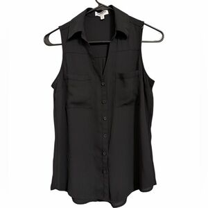 Express Portofino Black Sleeveless Blouse
